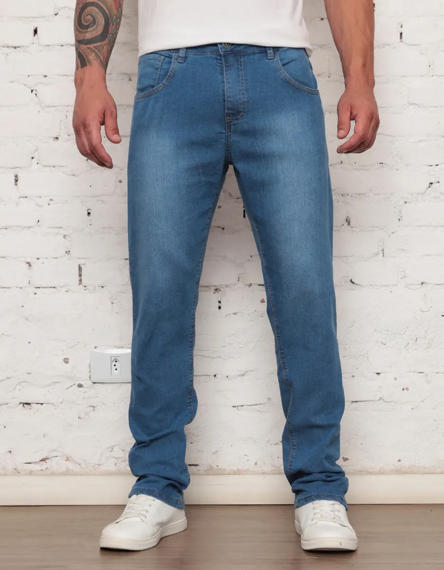 Calça Jeans Masculina Tradicional Corte Reto - Imagem 3