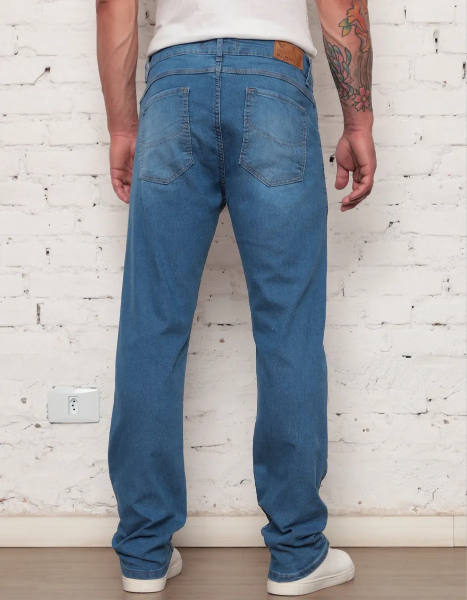 Calça Jeans Masculina Tradicional Corte Reto