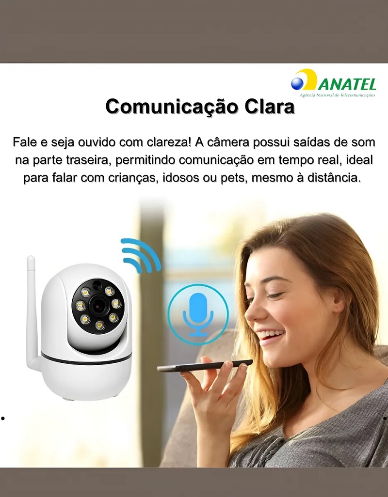 Câmera De Segurança Babá Eletrônica Pets Visão Noturna E Som - Imagem 2