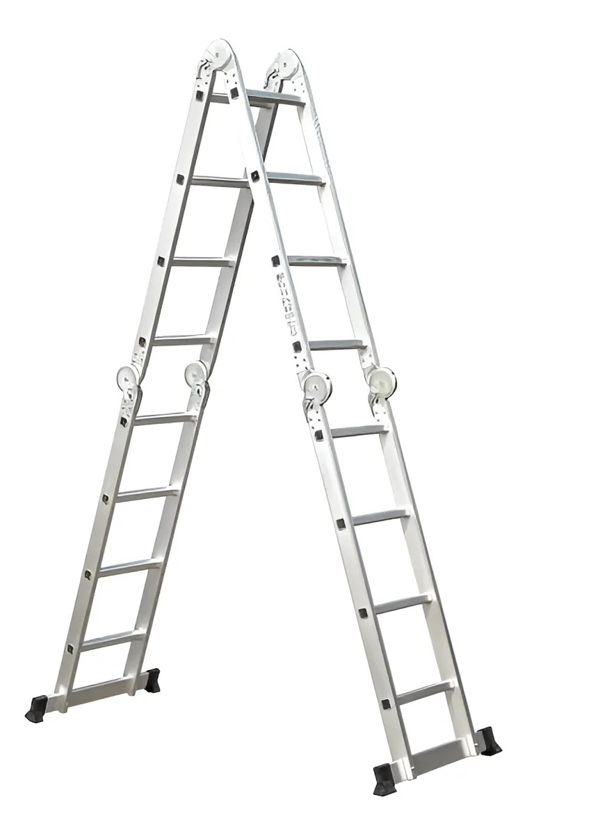 Escada Articulada 16 Degraus 4x4 Garden Life Aluminum Cor Cinza