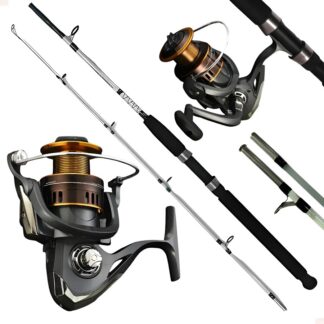 Kit Pesca Molinete 7000 Alumínio + Vara Maciça 1,65 M 35 Lbs