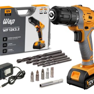 Parafusadeira E Furadeira A Bateria Li-ion Wap Wf 12k3.2 Carregador Com Maleta E Kit De 11 Acessórios