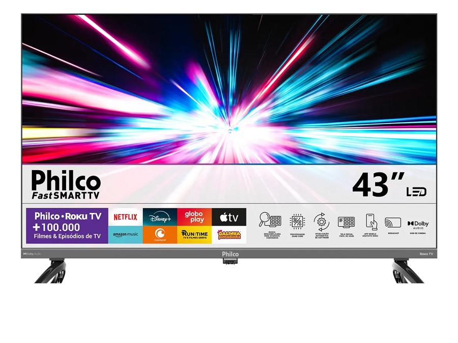 Smart Tv 43 Philco P43vik Roku Led Dolby Audio Wi-fi Hdmi Hdr Full Hd 110/220v